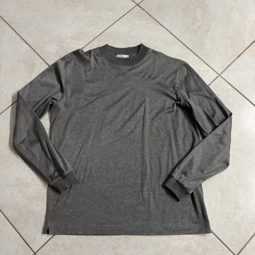 Maus & Hoffman Shirt Mens 50 Large Gray‎ Long Sleeve Crewneck Made In Italy